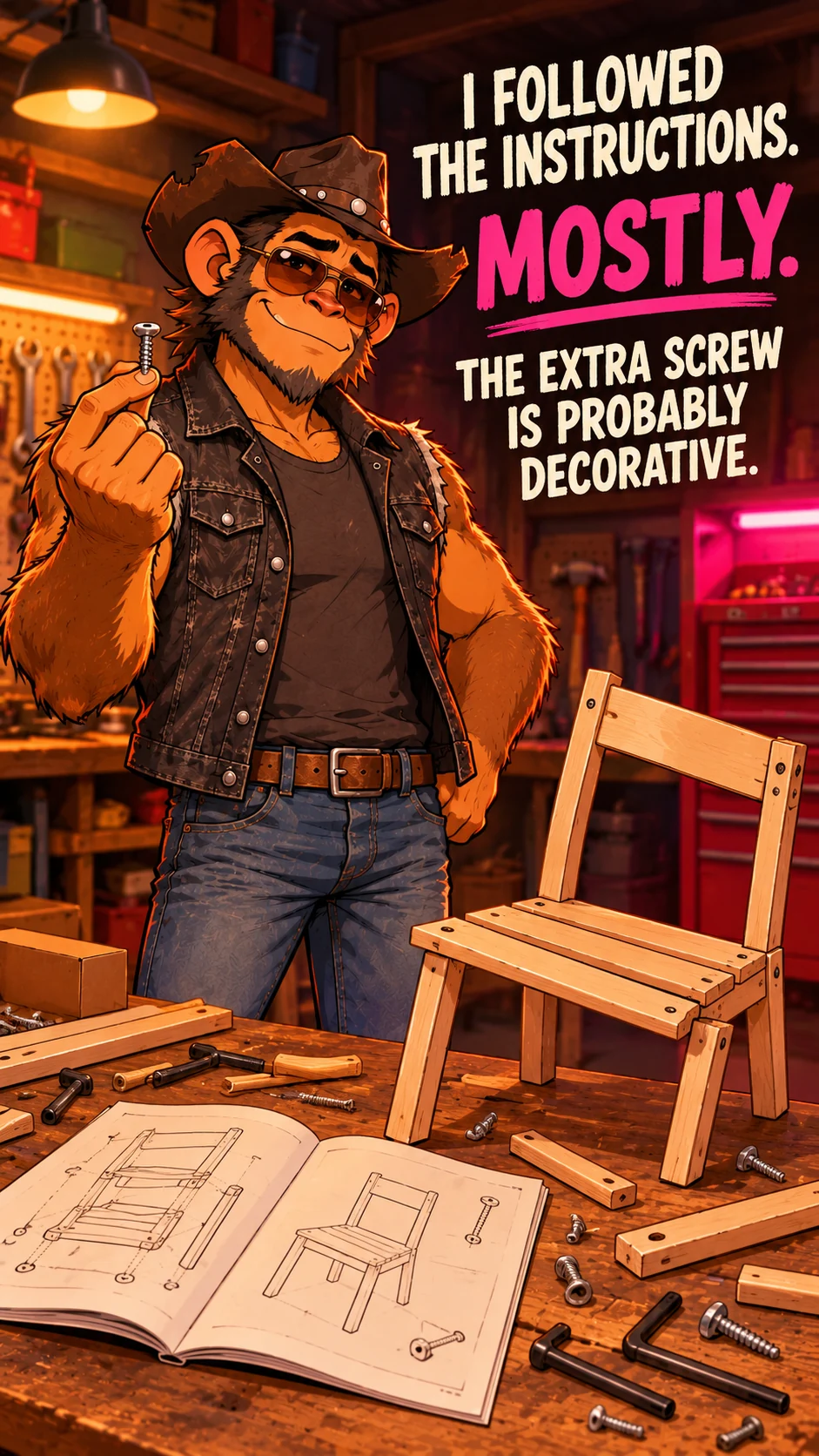 I followed the instructions. Mostly. The extra screw is probably decorative.