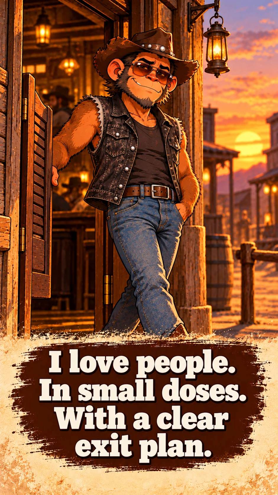I love people. In small doses. With a clear exit plan.