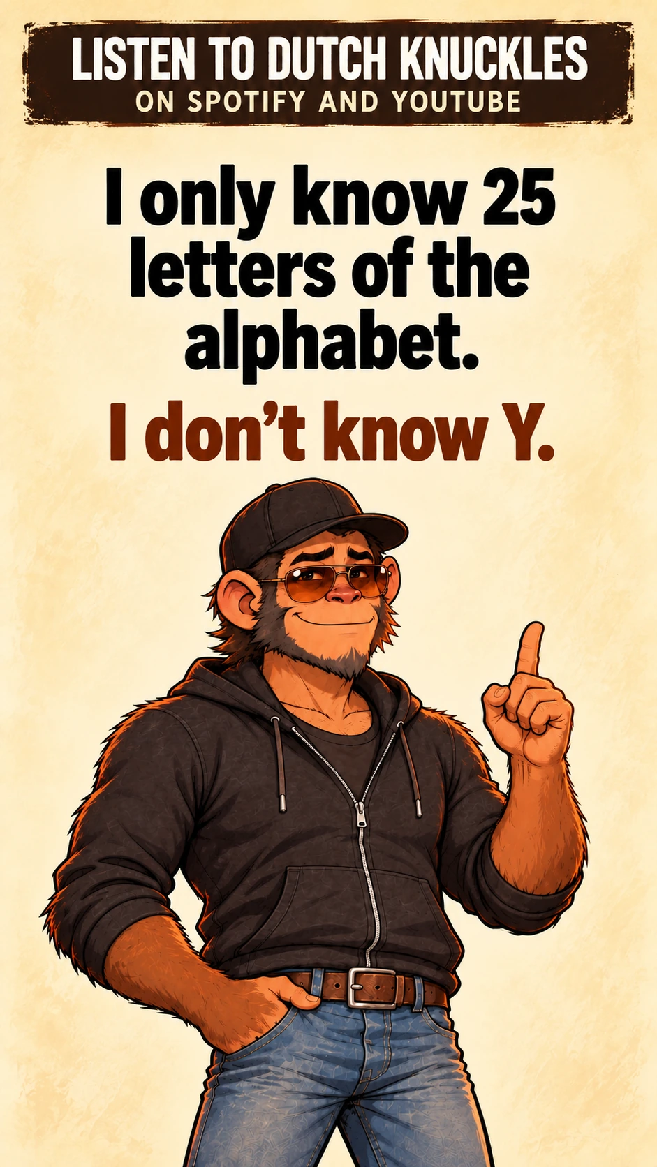 I only know 25 letters of the alphabet. I don’t know Y.
