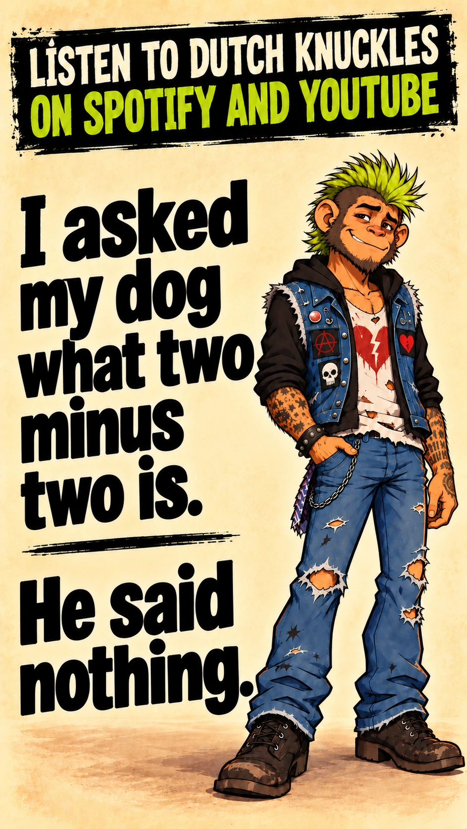 I asked my dog what two minus two is. He said nothing.
