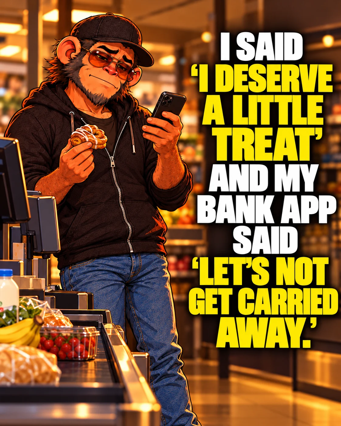 I said “I deserve a little treat” and my bank app said “let’s not get carried away.”