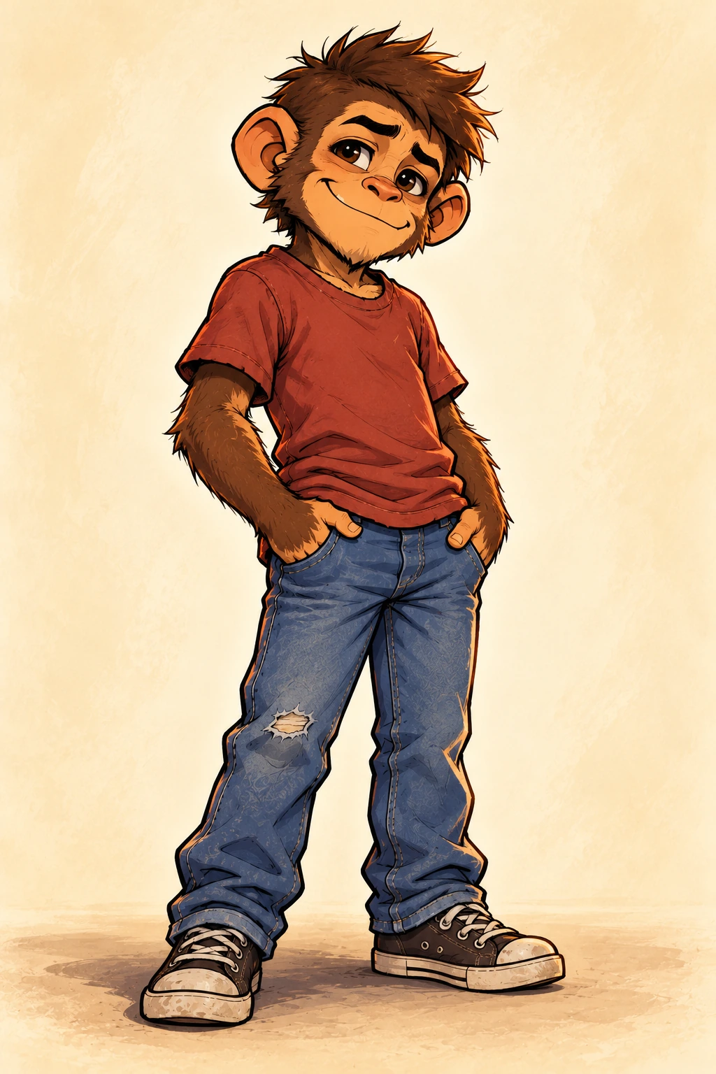 Dutch Jr. on a warm cream studio background